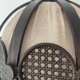 Lampe en rotin et cannage des années 60-70