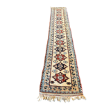 Baby Blue and Beige Long Hallway Runner