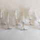 Set of 6 assorted champagne flutes late 19th century cut with cut-offs