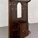 Art deco cloakroom coat rack in wood, mirror and chrome metal