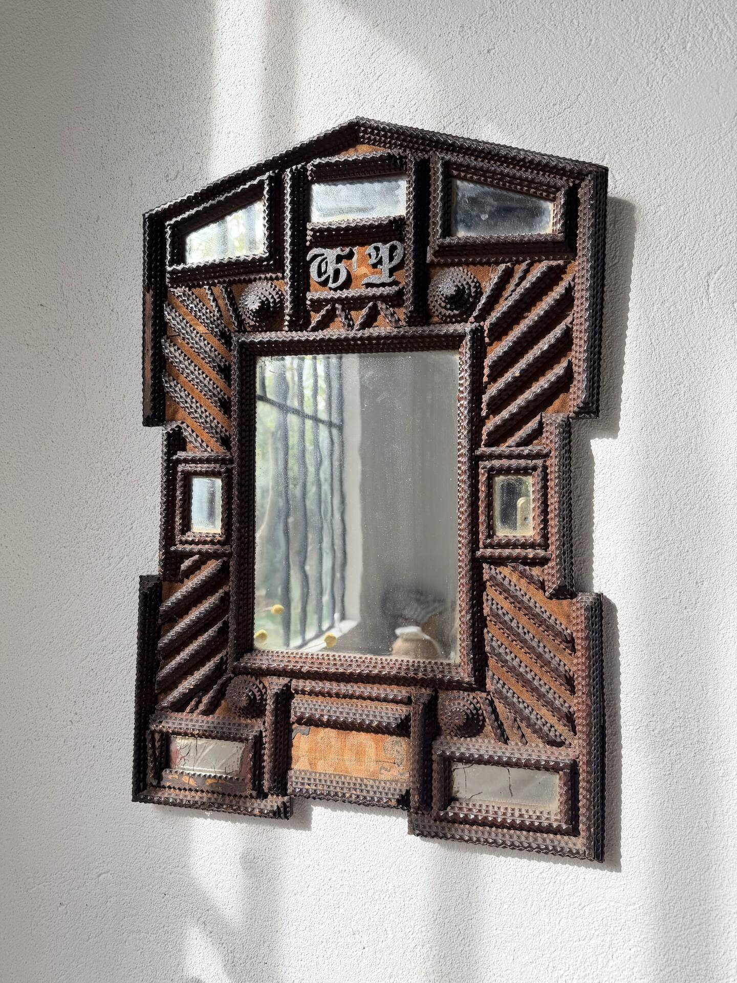 Tramp Art Mirror 1903