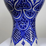 Large Moroccan vase/jar from Fès, handcrafted ceramic Khabia, 19th-20th century, cobalt.