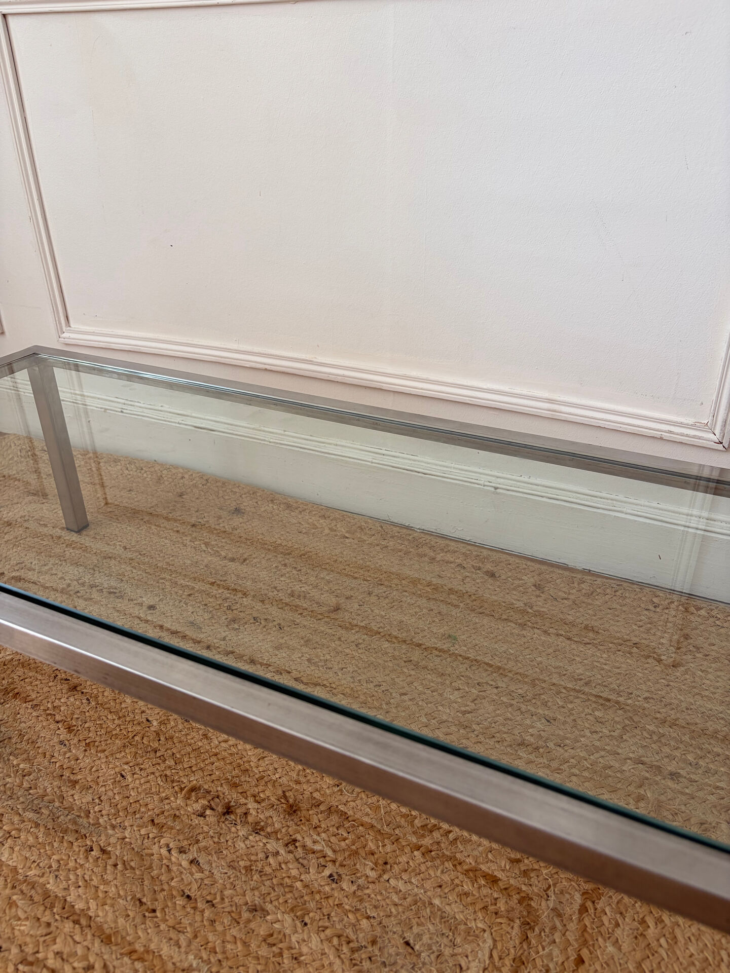 Chrome and glass coffee table from the 70s.