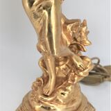 Naïade Lamp sculpture Art Nouveau in Golden Metal Signed by J.CAUSSE