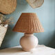 Ceramic and rattan table lamp