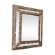 Mirror with repoussé brass frame, mercury glass, 19th century.