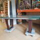 Tara dining table by Cattelan Italia glass top and extension cords