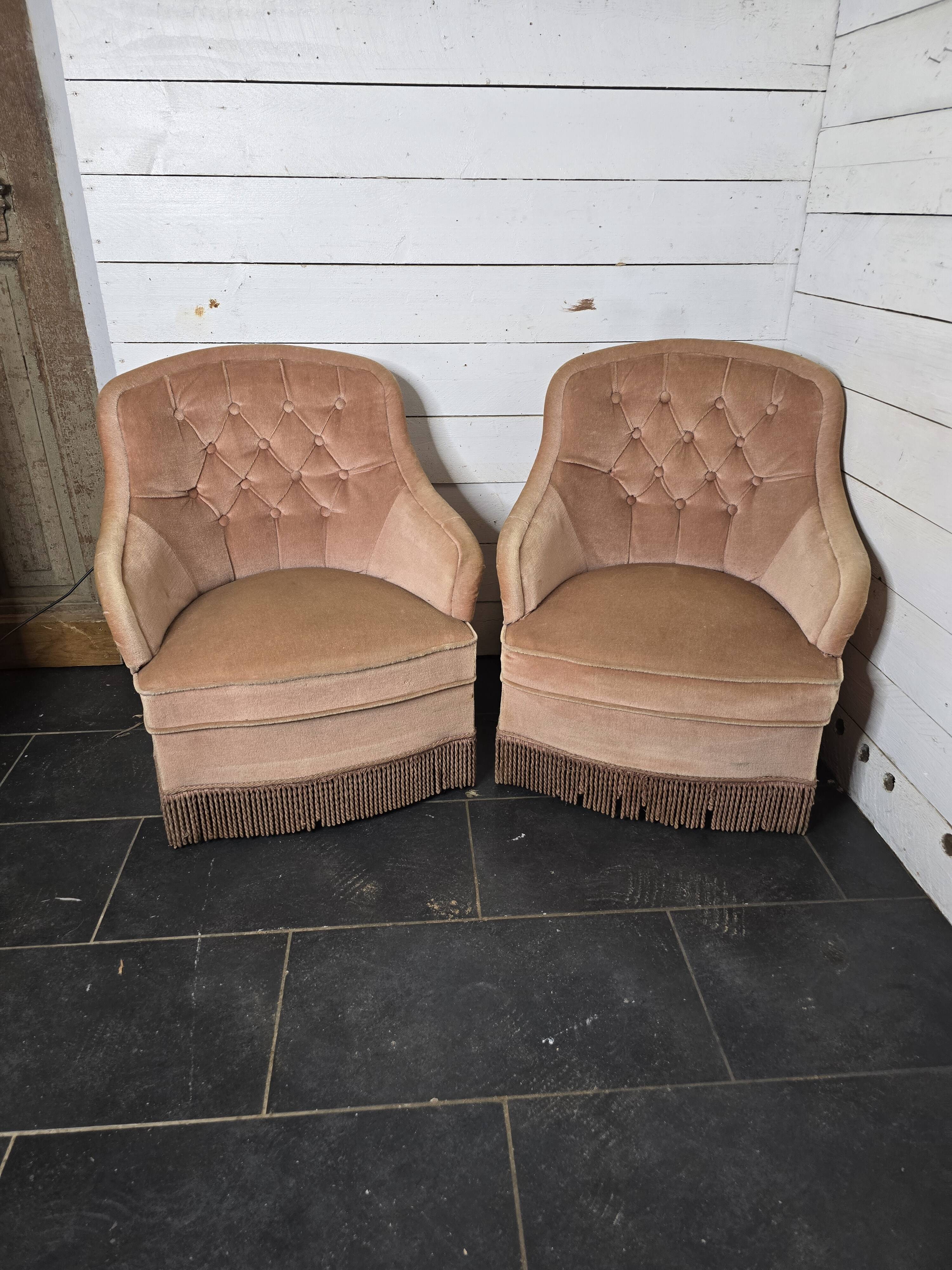 Pair of toad armchairs
