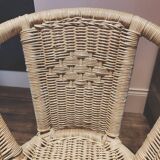 Child's chair in rattan and wicker