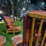 Bench seat and armchair of Guillerme and Chambron