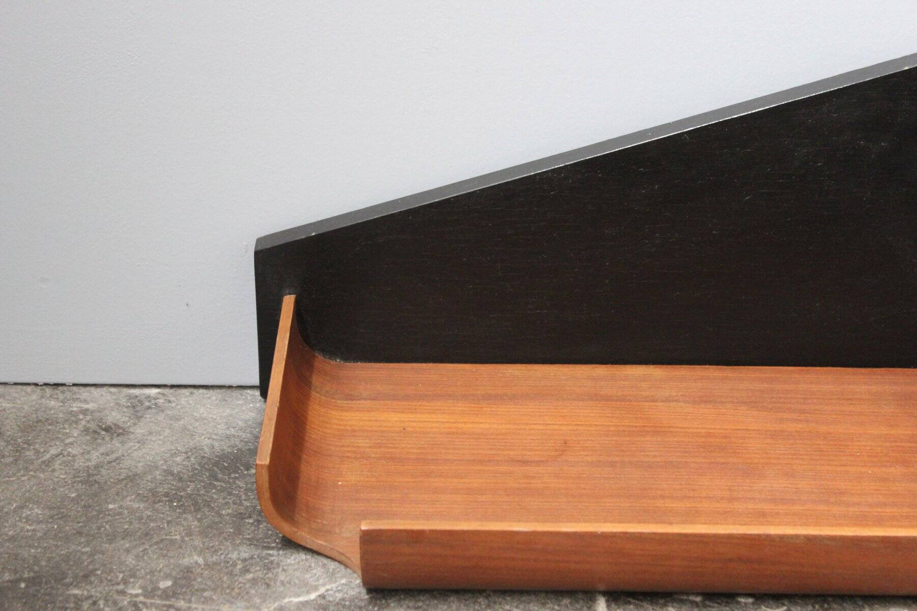 Small Mid-Century Shelf in Rosewood and Black Laminate, 1960s