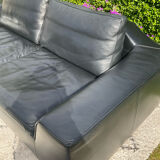 High-quality black leather Durlet sofa