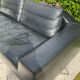 High-quality black leather Durlet sofa