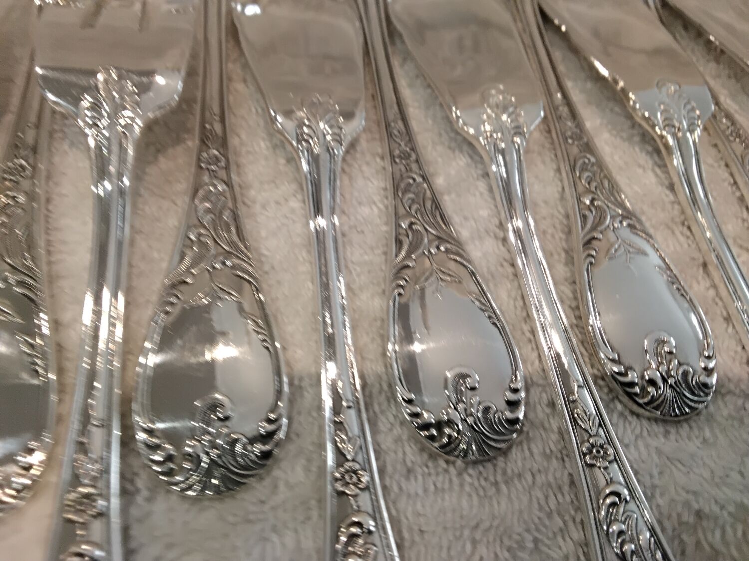 12 fish cutlery sets 24p silver-plated metal rocaille style Marly