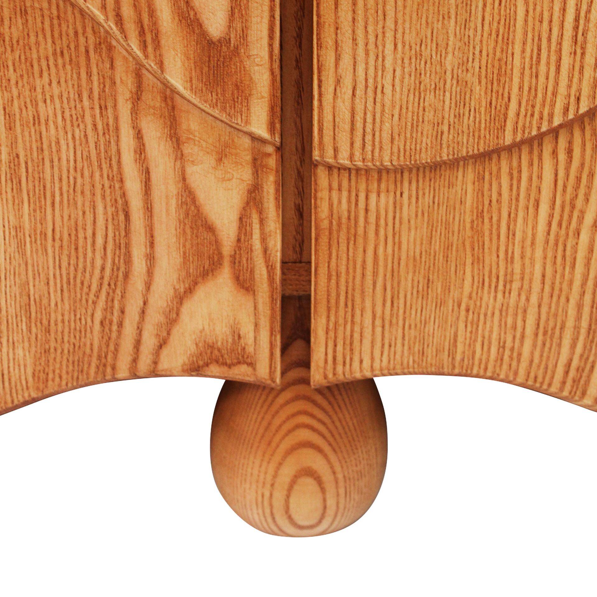 Contemporary Handcrafted Oak Solid Wood And Travertine Italian Sideboard