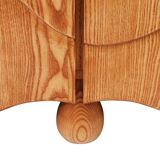 Contemporary Handcrafted Oak Solid Wood And Travertine Italian Sideboard