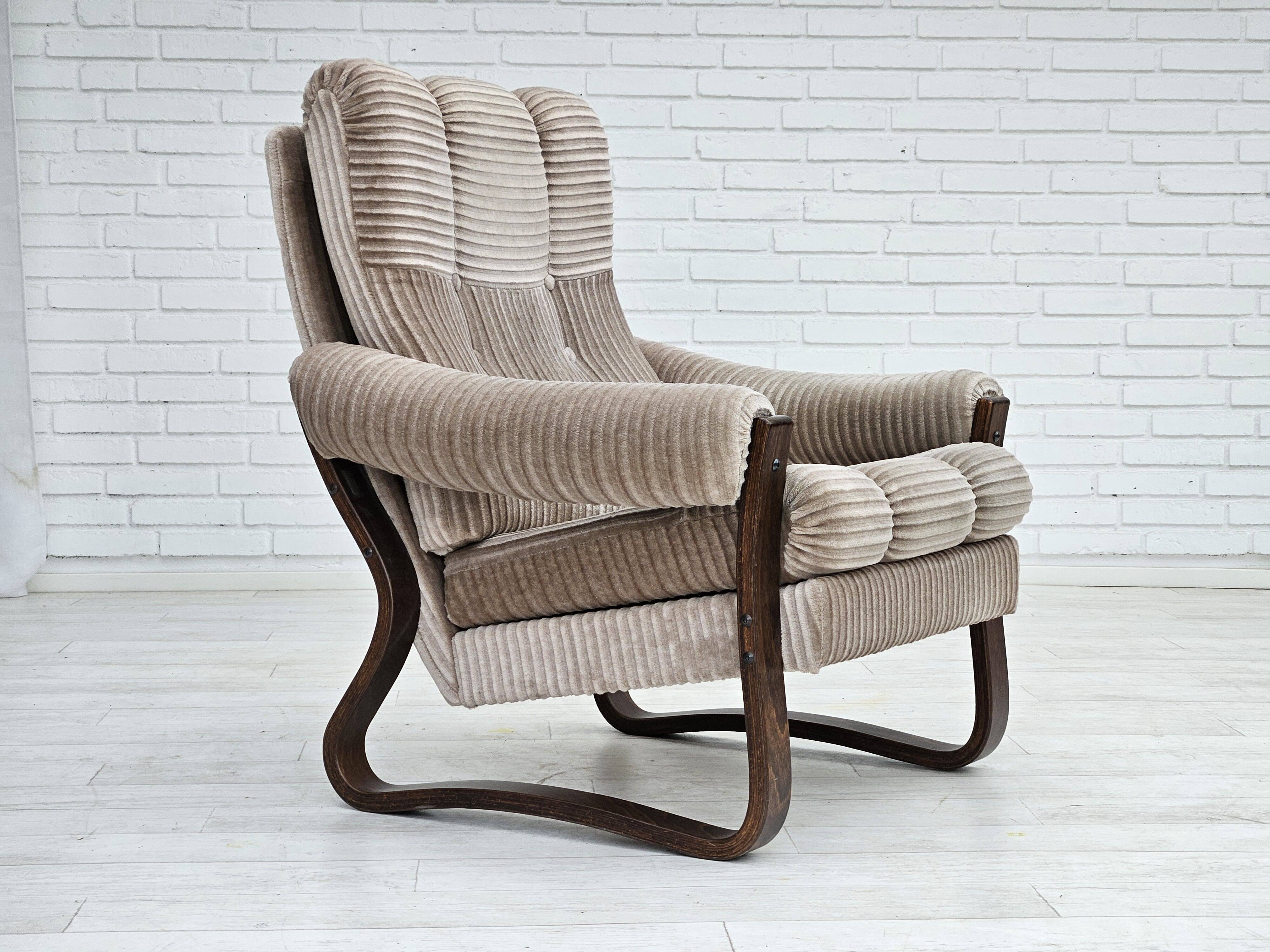 1970s, Danish lounge chair, original very good condition, corduroy.