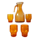 Service verres et carafe ambrée 70s