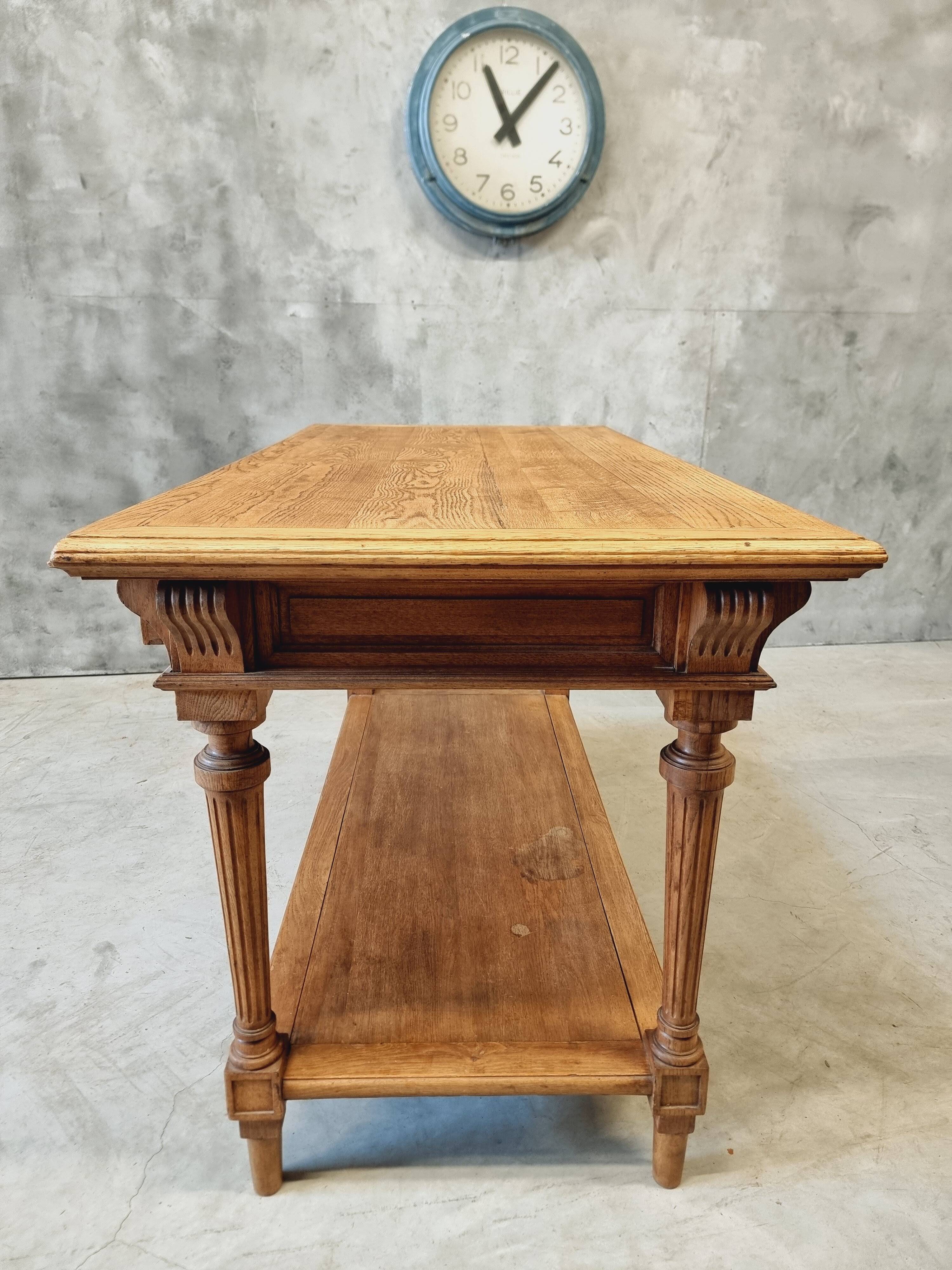 Antique drapers table side table kitchen island oak