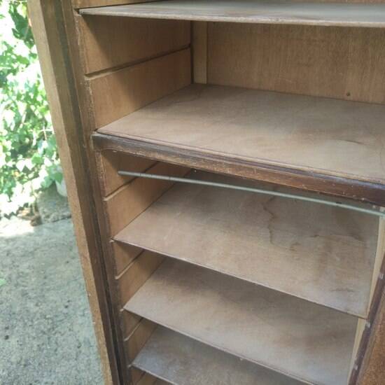 Double filing cabinet, curtain cabinet