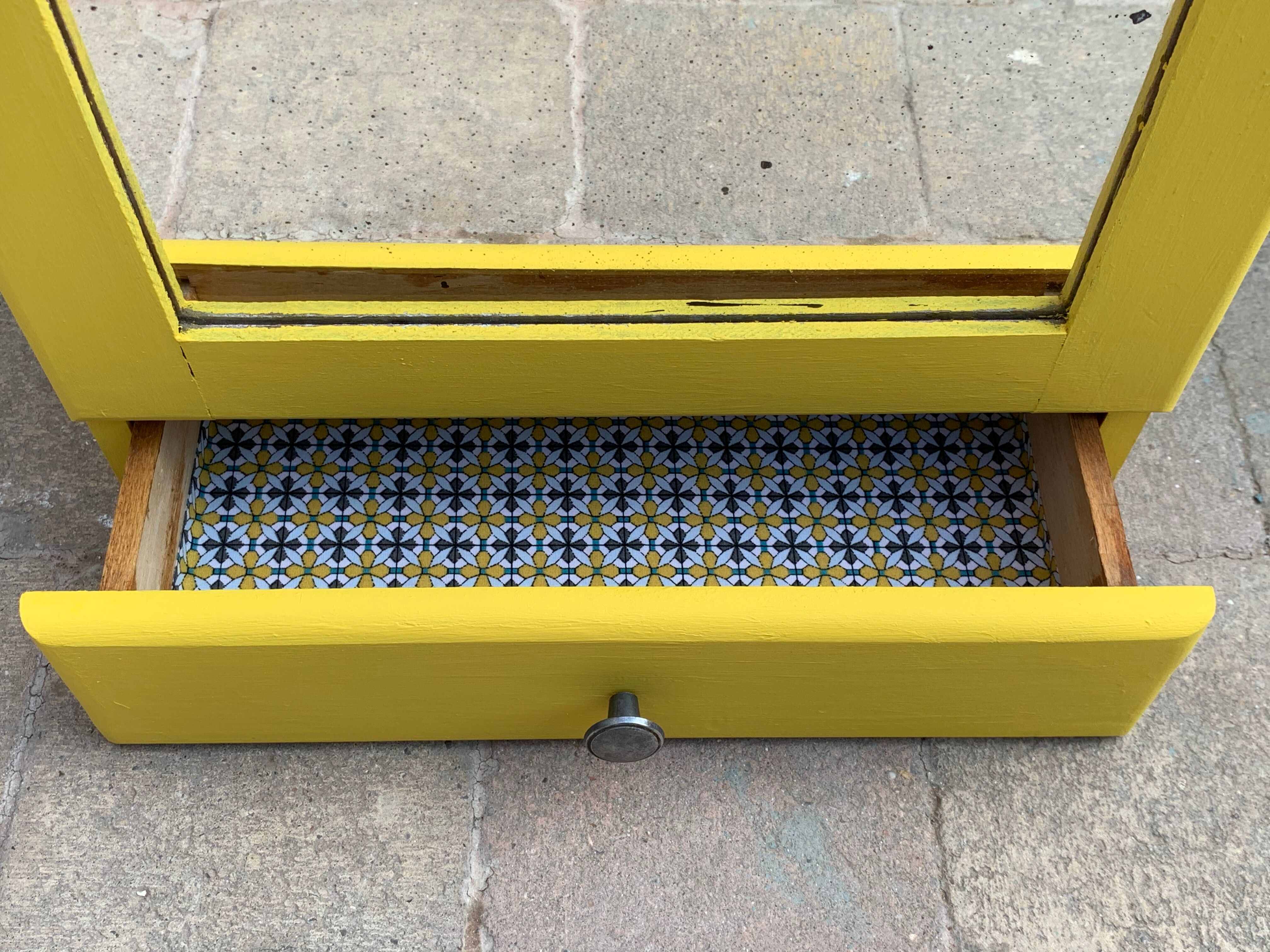 Powdered yellow medicine cabinet