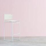 Giandomenico Belotti 7 white Spaghetti bar stools by Fly Line