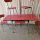 Red Formica table with 4 chairs