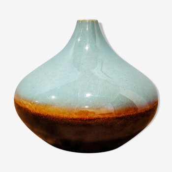 Vase en céramique turquoise et bruns