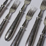 Dessert or entremets forks Mappin & Webb antique silver-plated