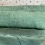 Roche Bobois green leather armchair