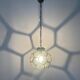 Italian Art Deco glass ceiling light in the shape of a honeycomb, 1950s, Italy.