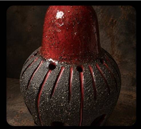 Berth Norrman, Pair of ceramic pendant lamps, Sweden, c. 1970