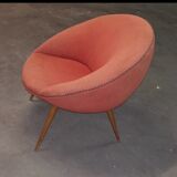 Fauteuil rond egg vintage années 50