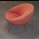 armchair round egg vintage 50s