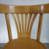Pair of Thonet-inspired bistro chairs in light beech