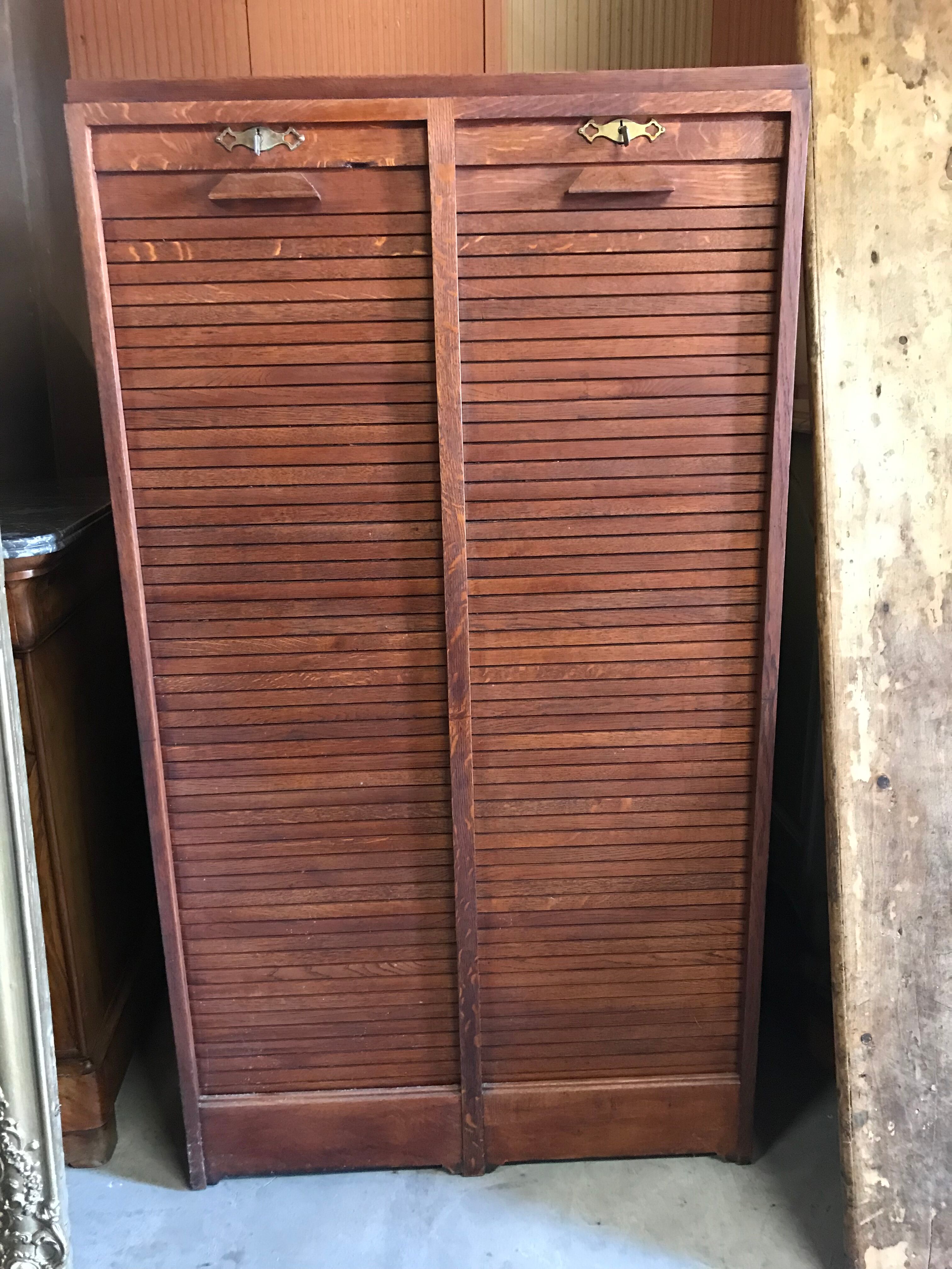Solid oak notary curtain cabinet
