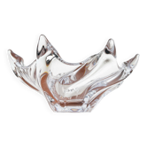 Large Modern Crystal Glass Fruit Bowl from the Mid-Century by Art Vannes, France, 1960s