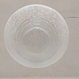 Art Deco glass suspension from Clichy, speckled white, France circa 1920.