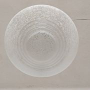Art Deco glass suspension from Clichy, speckled white, France circa 1920.