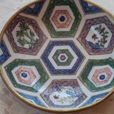 CHINA 20th CENTURY PLATE + BOWL porcelain cloisonné motifs HONG-KONG stamp