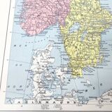 Old map Scandinavia Norway Sweden Finland 43x43cm from 1950