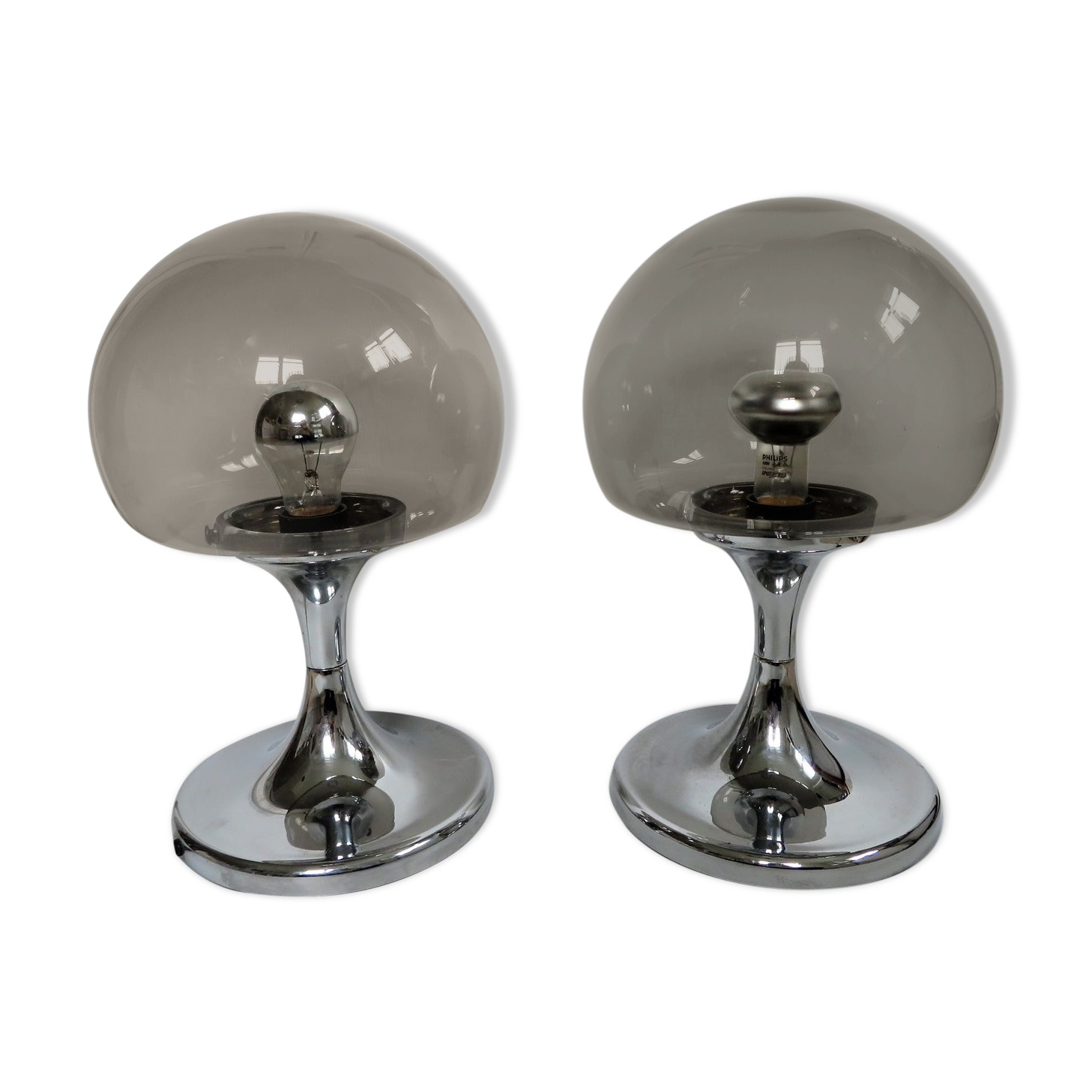 Pair of 70s mushroom lamps