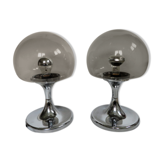 Pair of 70s mushroom lamps