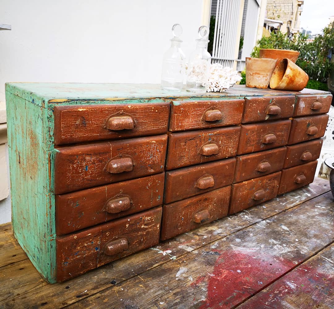 Small piece of furniture, 16 drawers.