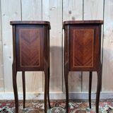 Pair of Louis XV bedside tables in marquetry