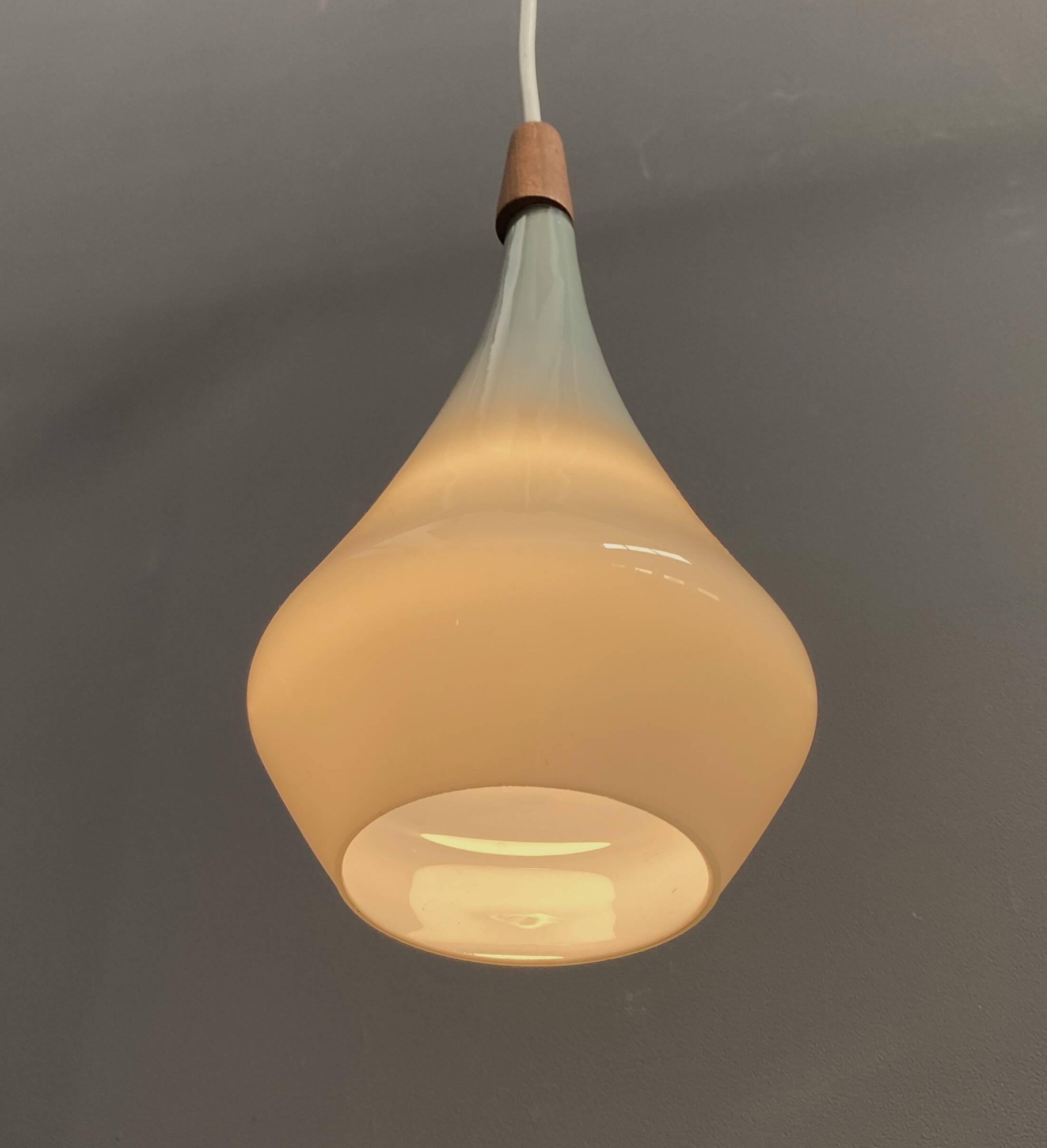Holmegaard grey glass hanging lamp 1960s