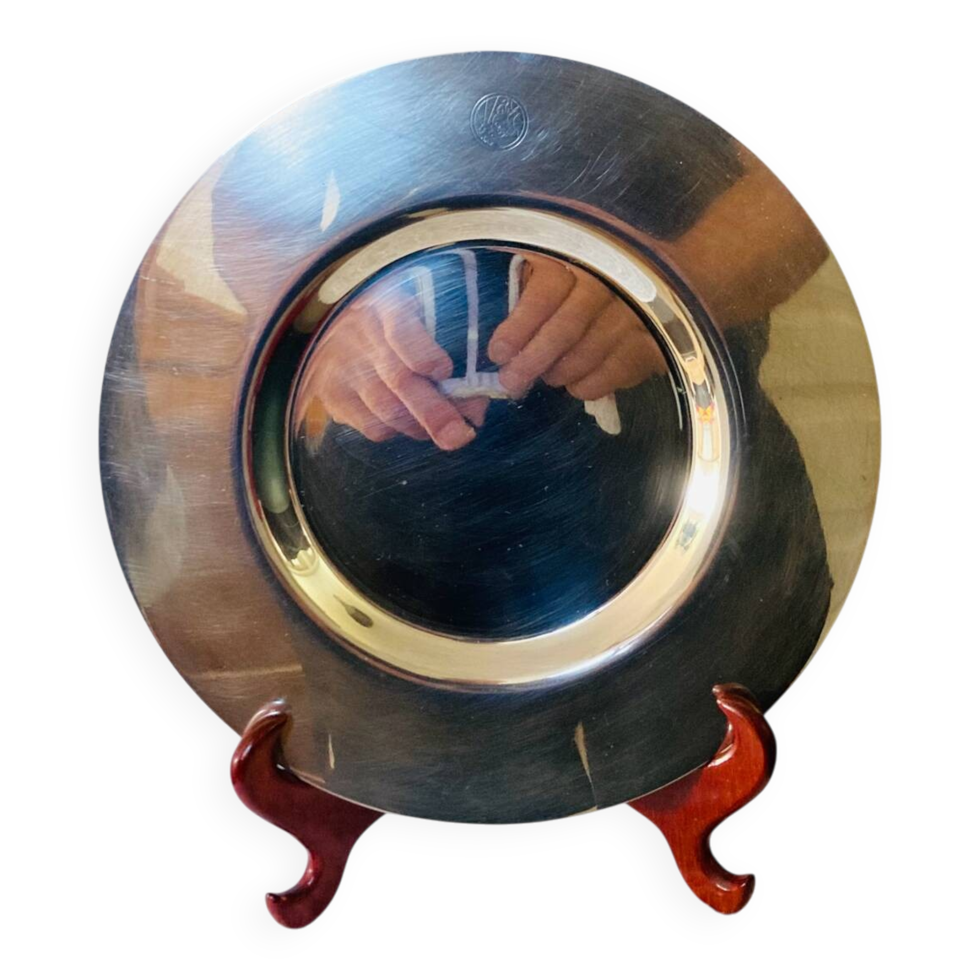 Petrossian silver-plated metal dish, hallmarked, France