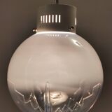 Transparent and Blue Murano Glass Pendant attributed to  Mazzega, Italy