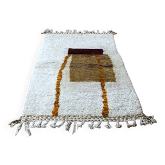 Tapis berbère Beni Ouarain du Maroc - Laine artisanale, 190×105 cm