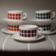 Vintage cups 70s square décor Pop Polka